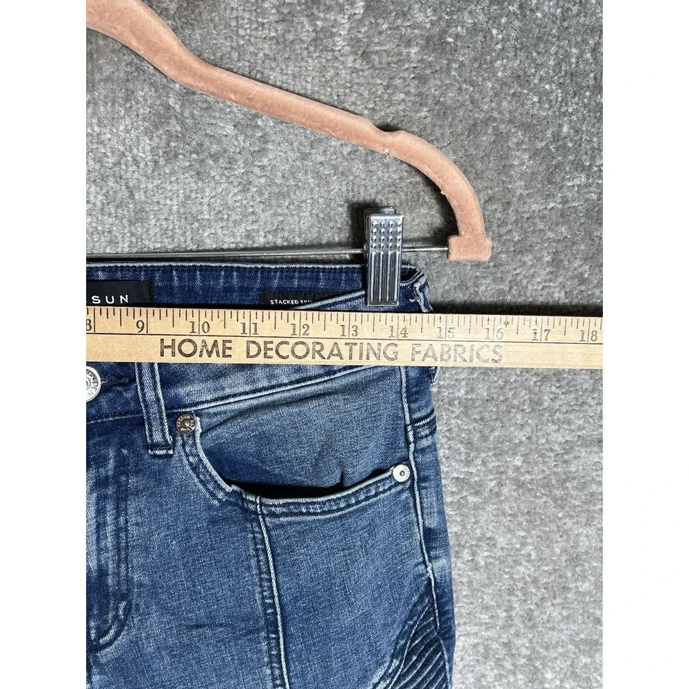 PacSun Stacked Skinny Jeans Mens 28x30 Blue Distressed Stretch Denim 5‎ Pocket